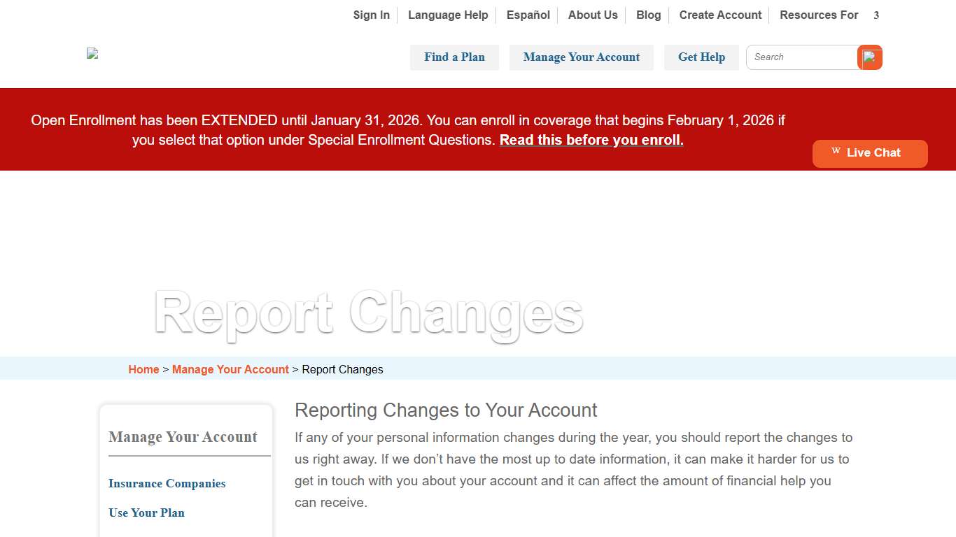 Changes to Your Health Insurance Plan - Access Health CT