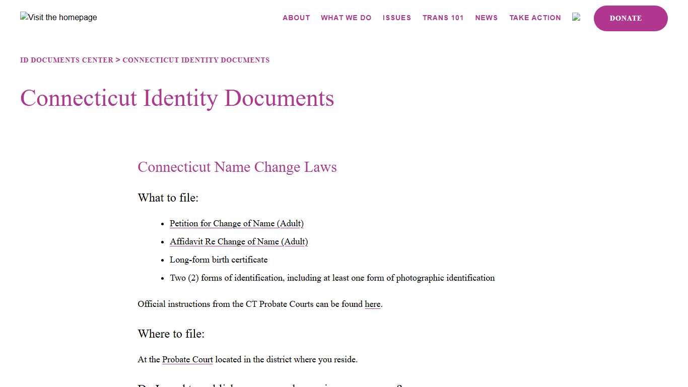 Connecticut Identity Documents A4TE